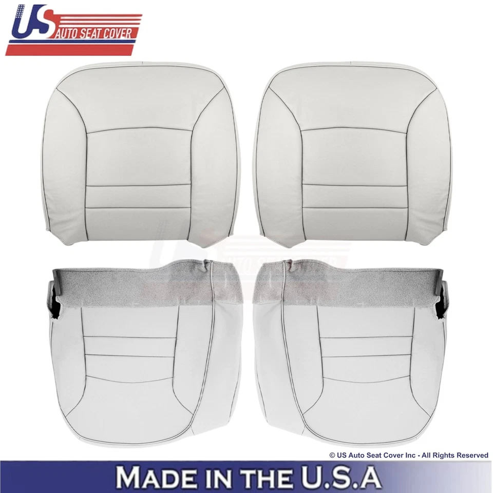 Fundas de repuesto delanteras blancas para Ford Crown Victoria 1998-2002 de cuero sintético Foto 1 de 4