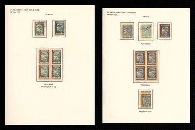 Turkey Stamps 1929 5k & 10k Turkish Aviation Fund (THK) incl. Blocks & Errors - Image 1 of 3