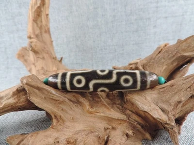 58*12 mm Antiguo 9 Ojos Tibetano Antiguo Ágata Dzi Cuentas para Colgante Tibet Gzi Cuentas E15 Foto 1 de 4