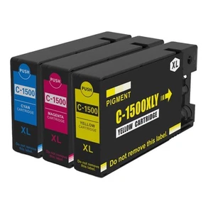 3 cartucce inchiostro stampante C/M/Y XL per sostituire Canon PGI-1500XL non OEM/Compatibili - Foto 1 di 6