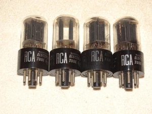4 x 6sn7gtb RCA Tubes*Black Plates-D*Very Strong Matched Quad*#8 - Picture 1 of 4