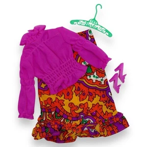 Vtg Barbie 1972 Purple Pleasers #3483 Complete Outfit Blouse Skirt Shoes Mattel - Picture 1 of 10