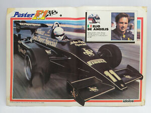 EXTRA RARE 1986 ÍDOLOS Magazine F1 Poster #3 ELIO DE ANGELIS John Player Special