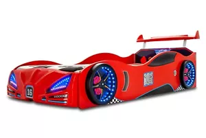 Autobett VERON ROT mit LED + Soundbox - Kinderbett - Carbed - Bild 1 von 8