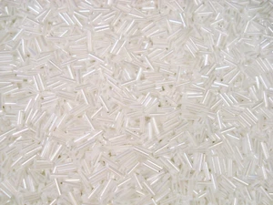 Cuentas de corneta 6 mm brillo blanco 100 g tubo de vidrio largo hueco joyería - Imagen 1 de 1