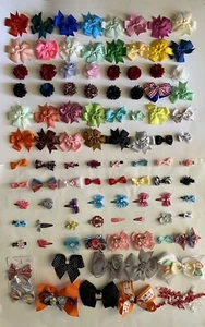 HUGE LOT 99 Oversized Hair Bows And Smaller Snap On Clip Baby Bows Jojo Siwa - Picture 1 of 10