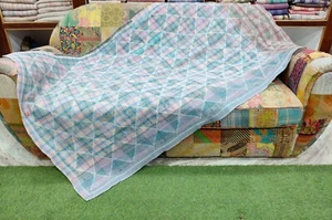 Cotton Handmade Reversible Vintage Lahori Kantha Quilt Blanket Throw Gudari - Picture 1 of 8