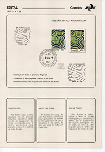 Selo Brasil - Edital + FDC 1977 Dia do Radiomamador + quadra Mint - Picture 1 of 3