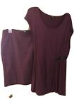Daisy Fuentes Size XL Shirt Solid Burgundy Scoop neck Med Stretch Pencil Skirt