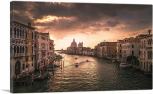 ARTCANVAS Venetian Canal Italy Canvas Art Print - Picture 1 of 11