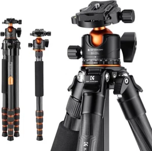 Trípode para cámara de fibra de carbono K&F Concept con cabeza esférica de metal para cámaras DSLR - Imagen 1 de 44