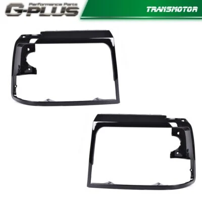 Juego de pares de bisel de borde de faros negros aptos para camioneta Ford Bronco F150 1992-1996 Foto 1 de 4