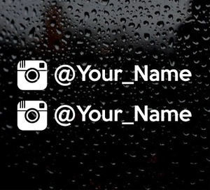 INSTAGRAM YOUR NAME X2 FUNNY JDM DRIFT EURO WINDOW VW VINYL DECAL CAR STICKER - Picture 1 of 6
