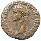 Claudius 41AD rare grande pièce romaine antique authentique culte de la sagesse Minerve i111980