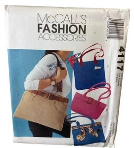 Bolso de Mano McCalls 4117 Patrón de Costura para Misses Accesorios 4 Estilos de Bolso Sin Cortar - Imagen 1 de 6