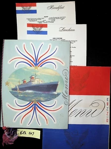 United States Lines Cruise Menus 1954 • Lot of 4 •Breakfast Lunch Dinner & Gala - Picture 1 of 8