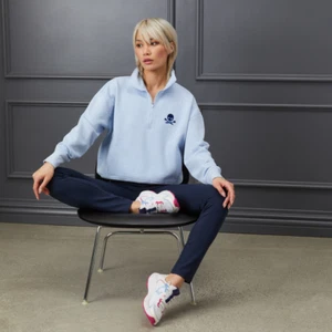 Felpa pullover G/Fore Skull & Ts Terry quarto zip S L XL donna golf nuova con etichetta - Foto 1 di 6