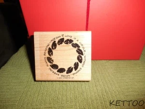 New 2001 STAMPIN UP Wood Mounted Rubber Stamp LOVE IS A CIRCLE WITHOUT ENDING - Picture 1 of 2