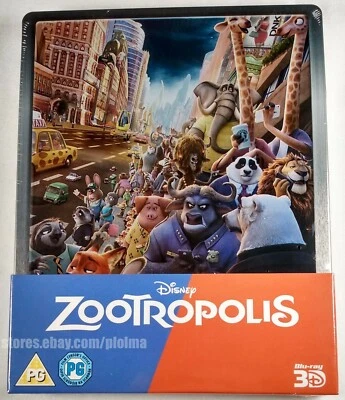ZOOTROPOLIS (Zootopia) 3D & 2D Blu-ray STEELBOOK Disney Region-Free UK Import - Image 1 of 4