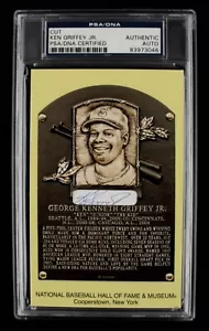 Ken Griffey Jr Signed Gold HOF Plaque Postcard Slabbed PSA/DNA 1st Edition - Picture 1 of 2