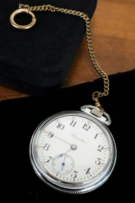 Antiguo Reloj Bolsillo Hamilton 17 Joyas Ferrocarril 1900 924 FUNCIONA Talla 18s Foto 1 de 4