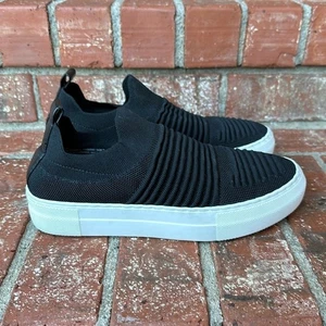 Sneaker slip on Wonderly Bryna tinta unita nera in maglia intrecciata NUOVA donna taglia 6 - Foto 1 di 7