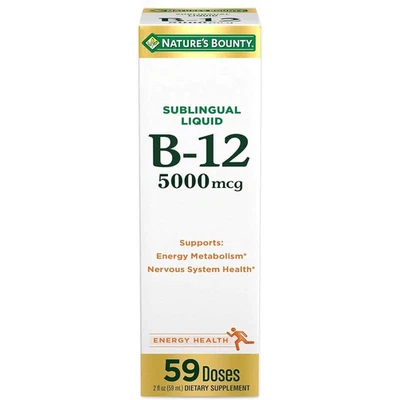 Nature’s Bounty Vitamin B12 5000 mcg Sublingual Liquid, Cardiovascular... - Image 1 of 4