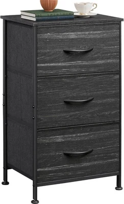 Mesita de noche con 3 cajones, tocador de tela, unidad organizadora, tocador de almacenamiento para B Foto 1 de 4