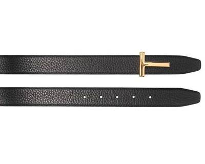 Authentic Tom Ford Black Brown Reversible Grain Leather Belt 36 W T-Icon £650 — 第 1/4 张图片