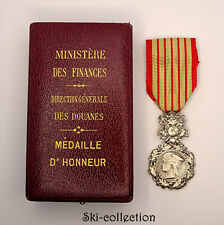 Medaglietta Onore, Sterzo Generale Dei Douanes. Francia Argento 925° + Scatola
