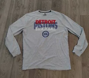 Ultra Game Detroit Pistons NBA Long Sleeve Pullover T Shirt, Men's XL - Picture 1 of 5