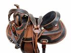 WESTERN LEATHER FLORAL BASKETWEAVE PAINTED STAINED HORSE SADDLE  SHOW PLEASURE