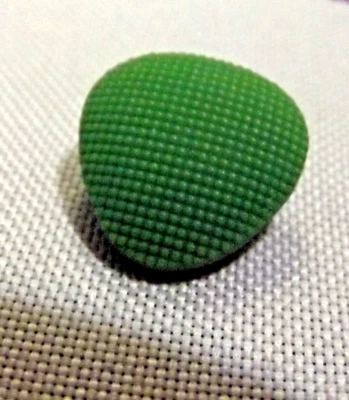 Vintage Green Glass Button - Imitation Fabric, Triangular Shape (4238) - Image 1 of 3