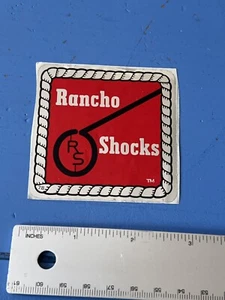 Pegatina publicitaria todoterreno automotriz promoción cuadrada Rancho Shocks vintage - Imagen 1 de 6