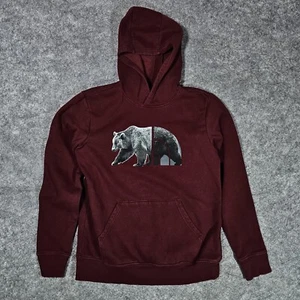 The North Face BROWN BEAR Hoodie Sweatshirt Teen XL 14-16 Maroon - Picture 1 of 6
