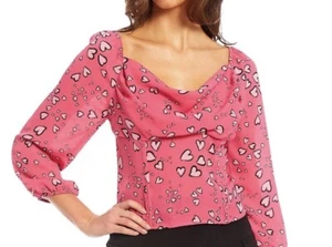I.N. San Francisco 3/4 Printed Heart Top Size Large Retail $49.00 New With Tag - Picture 1 of 1
