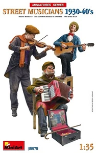 MINIART 1/35 Street Musicians 1930-40s (3) w/Instruments MIA38078 - Picture 1 of 3