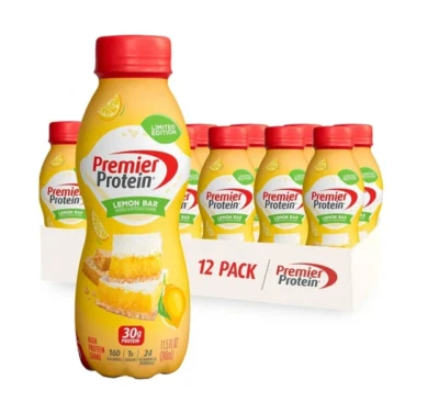 Premier протеиновый коктейль, ограниченный выпуск, лимонный батончик, 30 г белка, 11,5 жидких унций 12 упаковок - Изображение 1 из 4