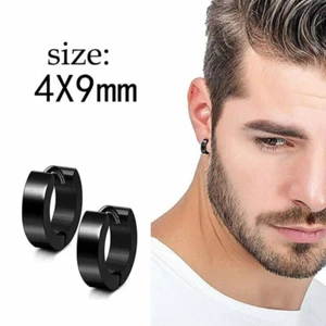 Stainless Steel Mens Womens Hoop Earrings Piercings Huggie Hypoallergenic - Picture 1 of 8