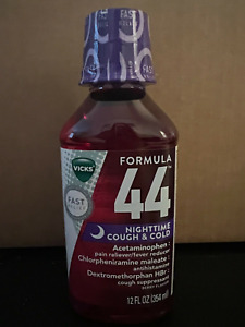 VICKS FORMULA 44 NIGHTTIME COUGH AND COLD FAST RELIEF - 12 fl oz