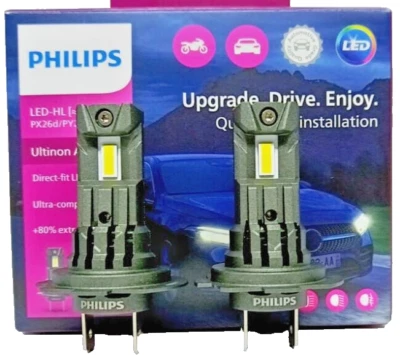 kit coppia lampadine led h7 lampade fari auto philips ultinon luce bianca 6000k. - Immagine 1 di 4