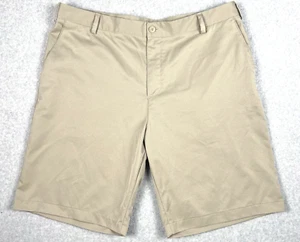 Adidas Shorts Mens XL Beige Performance Khaki Chino Slant Pockets Golf Active - Picture 1 of 10