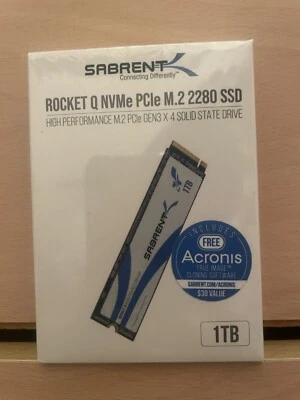1TB Sabrent ,Internal, 2.5 inch (SB-RKTQ-1TB) Solid State Drive NEW Sealed - Image 1 of 2