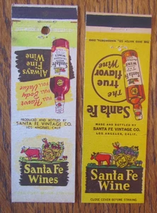 ALCOHOL MATCHBOOK COVERS: SANTA FE WINES LOS ANGELES, CA EMPTY MATCHCOVERS -A1 - Picture 1 of 2