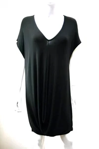 Issey Miyake Black V-Neck Tunic Top/Dress Size 2 (14/16) - Picture 1 of 8