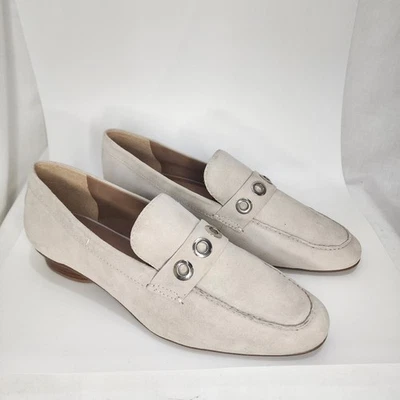 Mocasines Bernardo Gamuza Carrera Oficina Plateado Ojal, Gris Claro, Talla 10 Foto 1 de 4