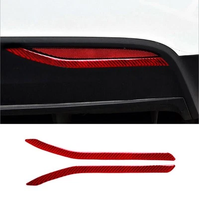 Luz antiniebla trasera roja de fibra de carbono 2 piezas para Tesla Model-X 2014-19 adorno decorativo Foto 1 de 4