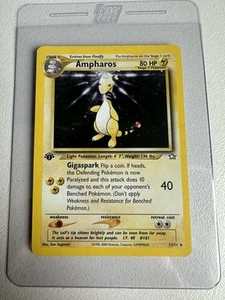 Ampharos Rare Holo 1st Edition Neo Genesis 1/111 WOTC Vintage Pokemon - Picture 1 of 13