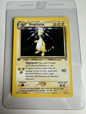 Ampharos Rare Holo 1st Edition Neo Genesis 1/111 WOTC Vintage Pokemon  - Image 1 of 4