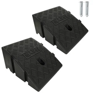 2 Pack 4 Inch Rubber Curb Ramp Portable Lightweight Driveway Wheelchairs - Picture 1 of 7